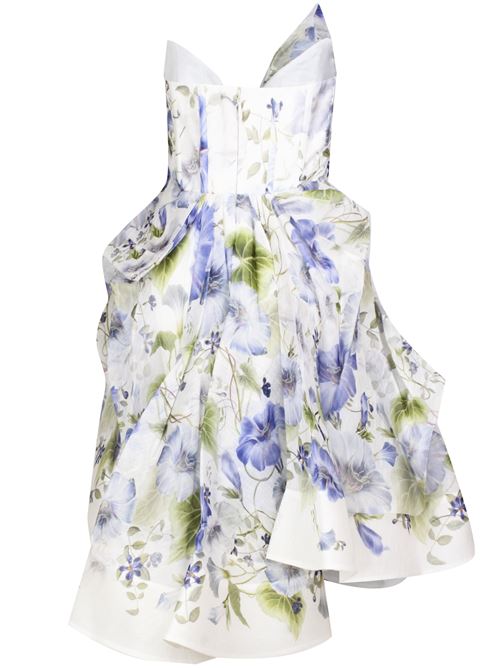 white/multicolour linen-silk blend dress Zimmermann | 9464DS241BLUE FLORAL